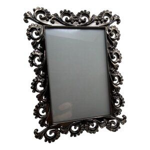 Ornate Gun Metal Tone Picture Frame 4x6 Baroque Scroll Design